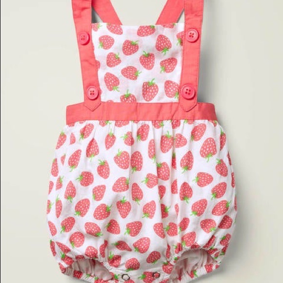 Mini Boden Other - Girls 6-12m Strawberry Romper Mini Boden NWT